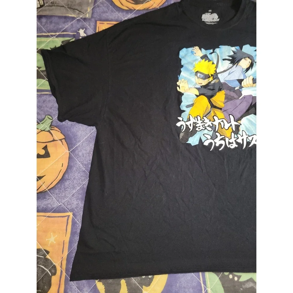 Naruto Shippuden Ripple Junction 5XL Graphic Black Short Sleeve T-shirt‎